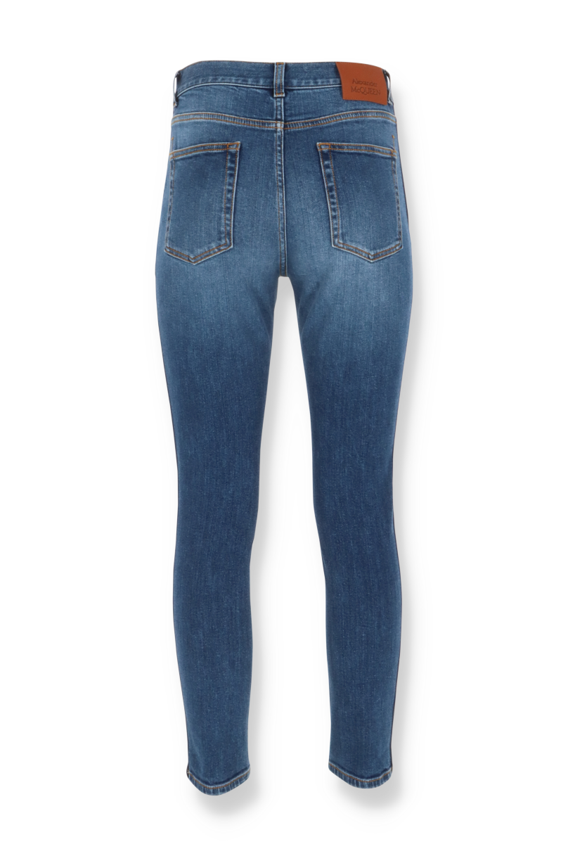 BOSS - Straight-fit jeans in two-tone blue denim