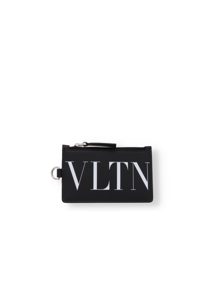 Vltn Wallet With Neck Strap for Man in Black/white