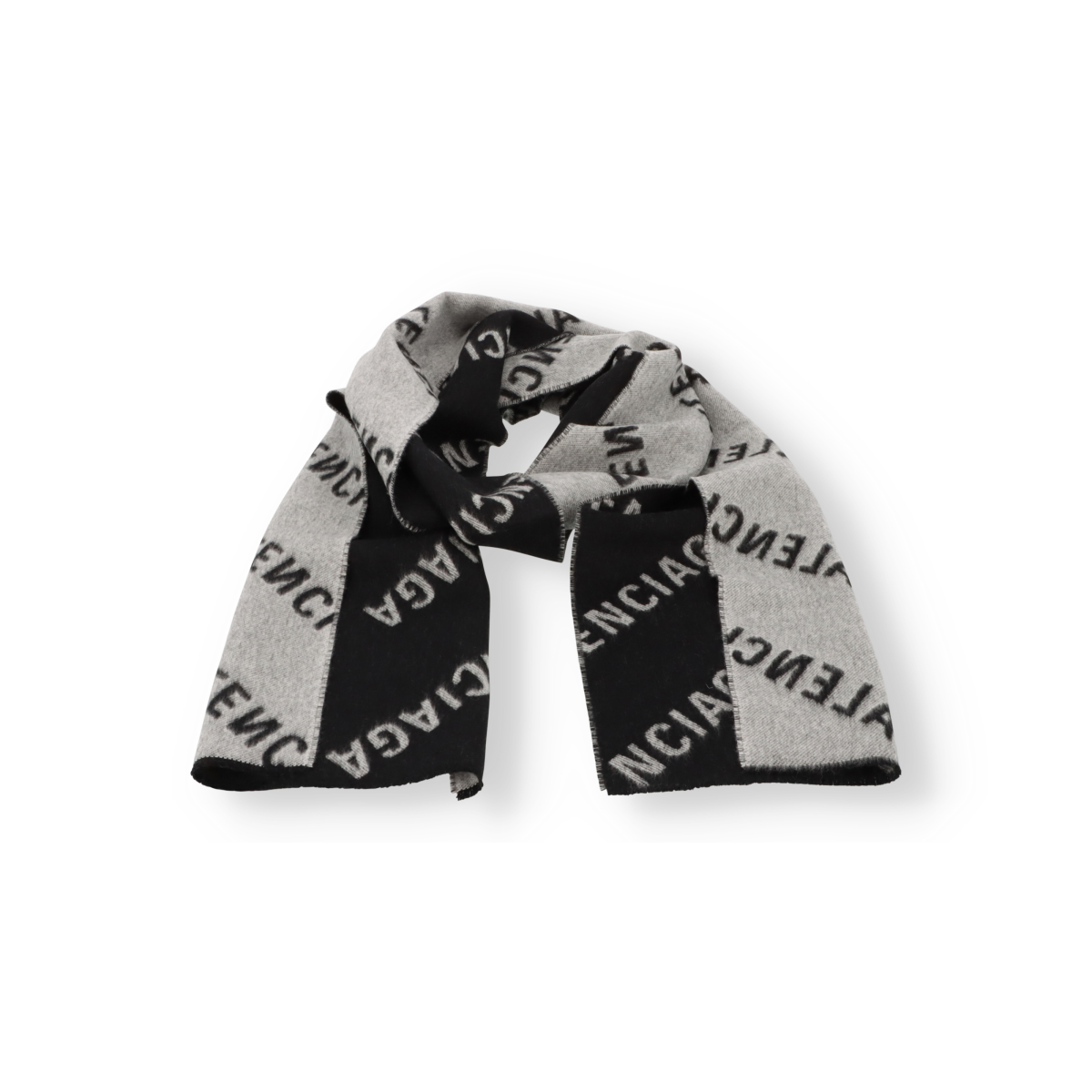 Balenciaga Monogram Wool Scarf in Gray for Men