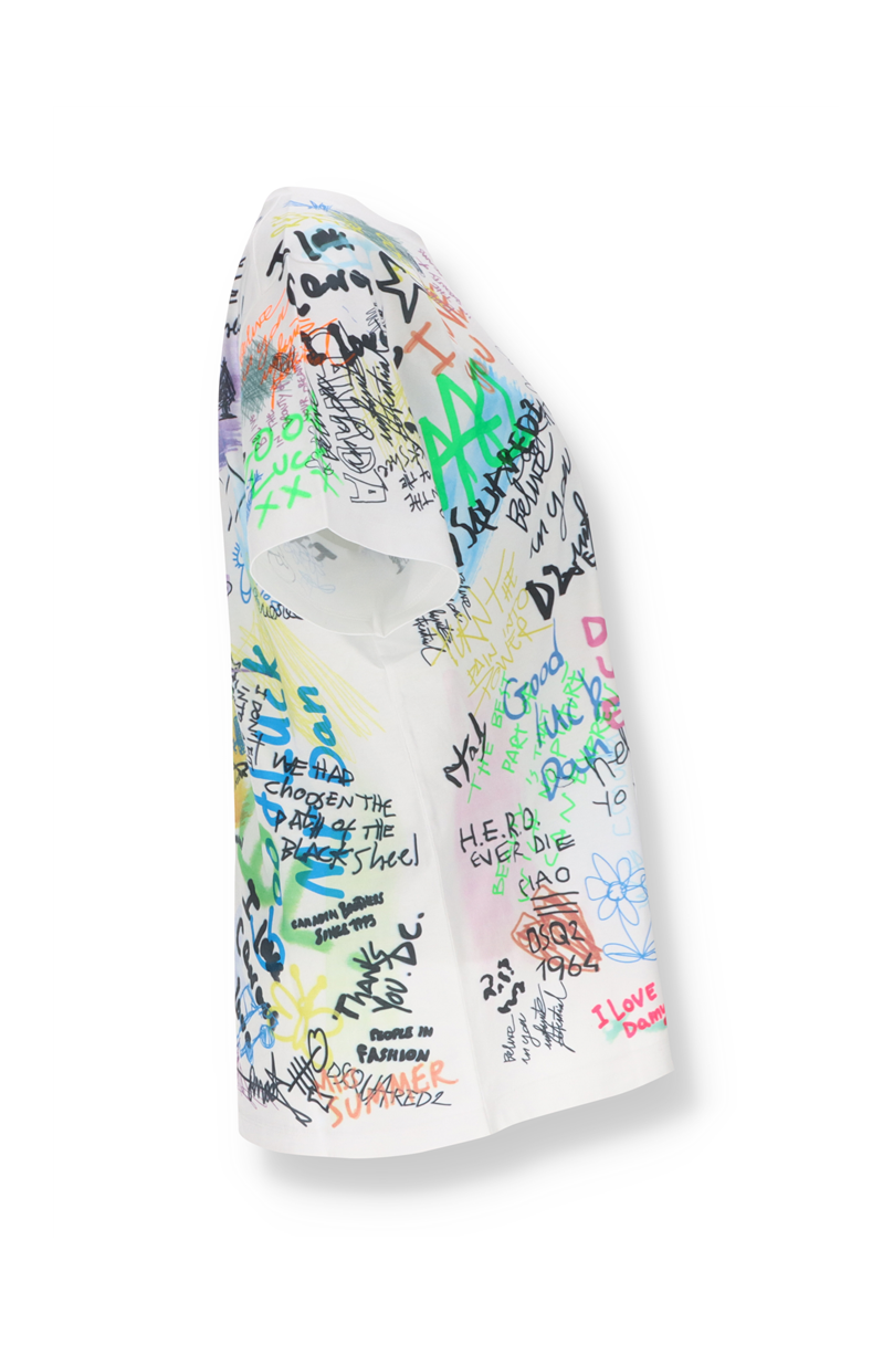 T-shirt à imprimé graffiti Dsquared2