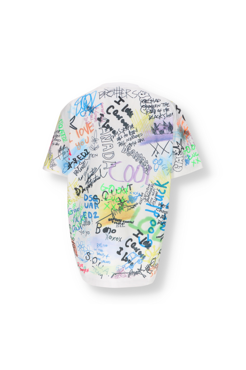 T-Shirt mit Graffiti-Aufdruck Dsquared2