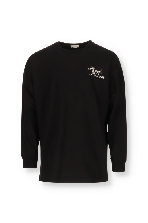 【関税&送料込】Alexander Mcqueen Devore Jersey Long-Sleeved Alexander McQueen Logo Collar Cotton Long-Sleeve Shirt | eBay