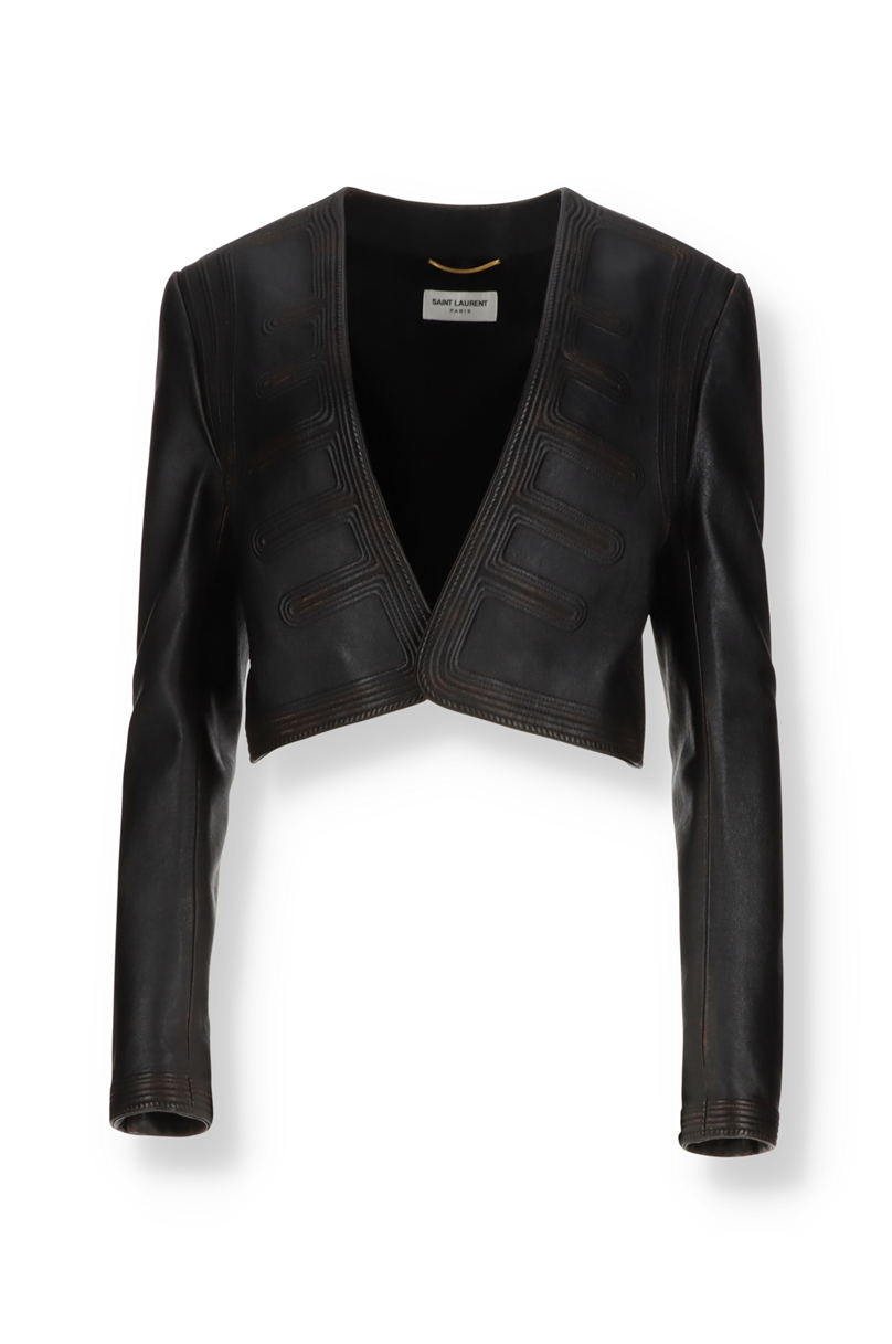 Balmain Leather Trimmings Jacket - Outlet