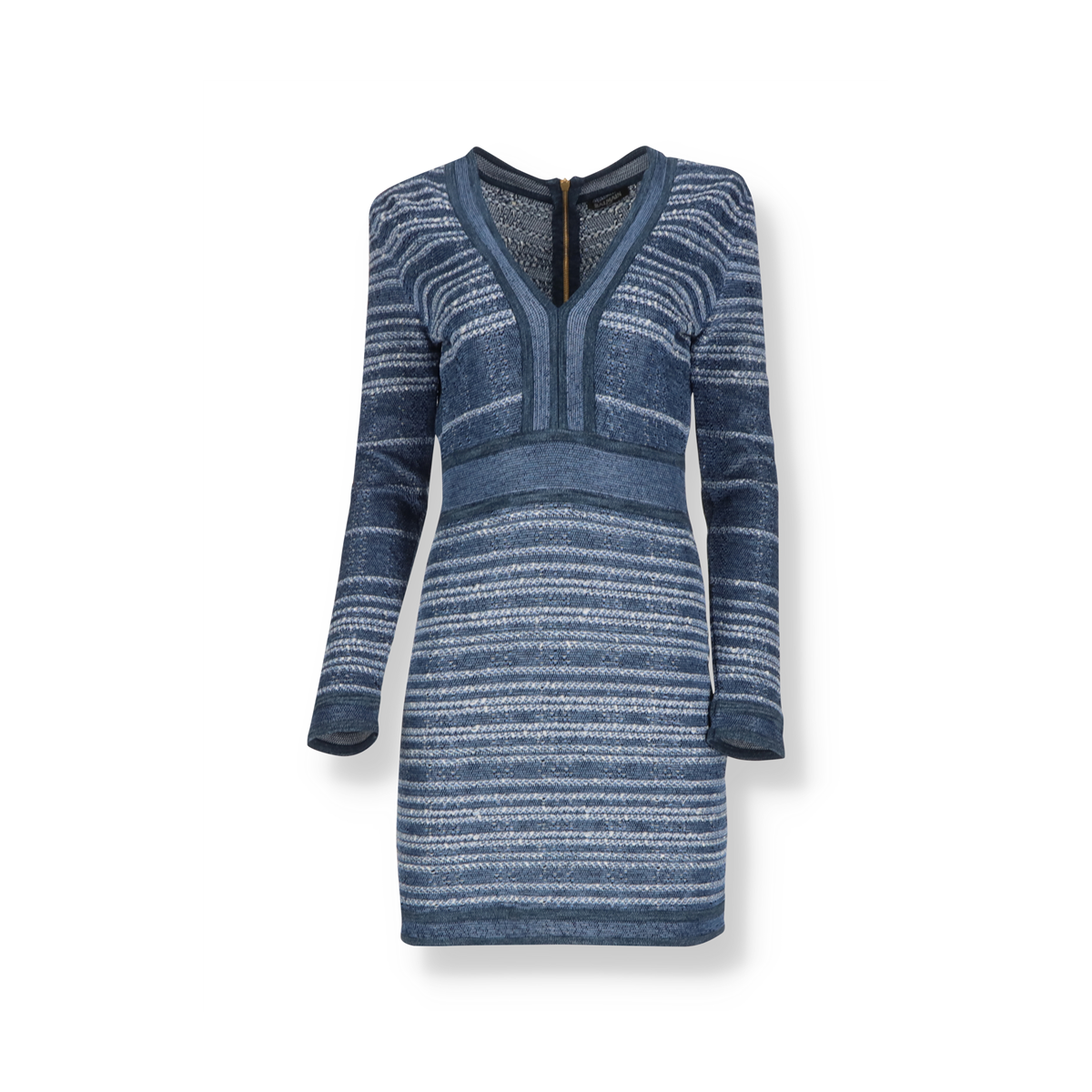 Balmain Long Sleeve Tweed Dress - Outlet