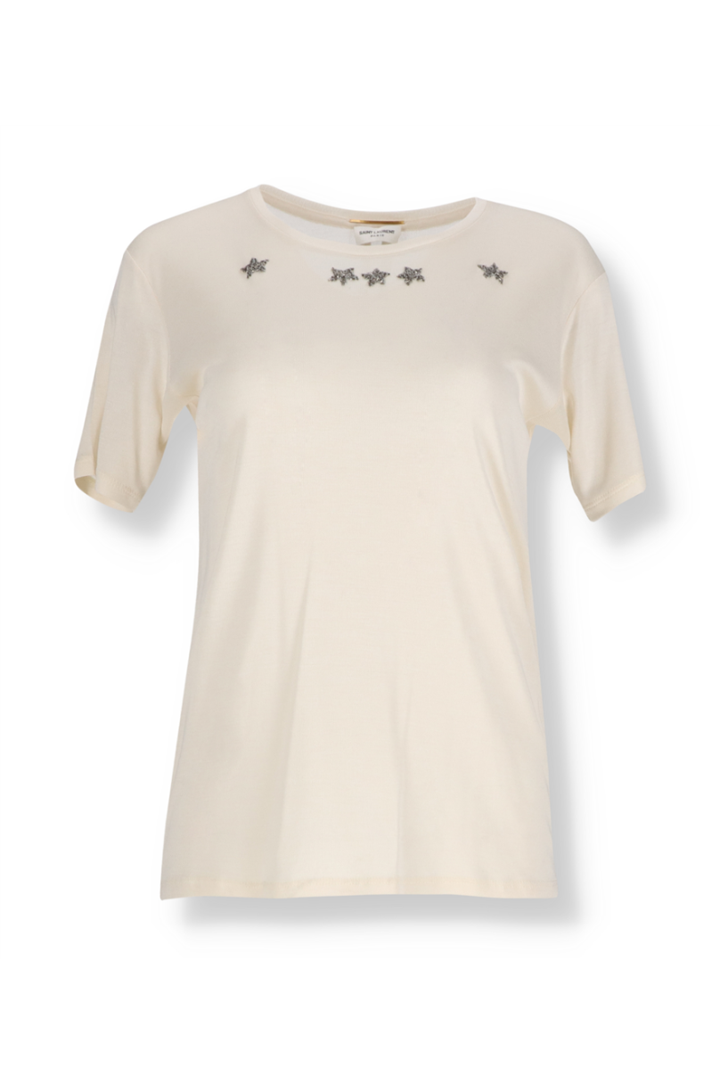 Besticktes T-Shirt Stern Saint Laurent - - Outlet