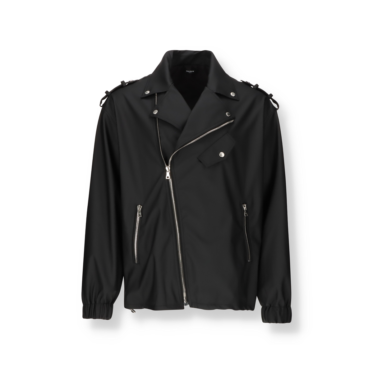 BALMAIN: leather jacket - Black | BALMAIN jacket BH1TD315LB24 online at  GIGLIO.COM