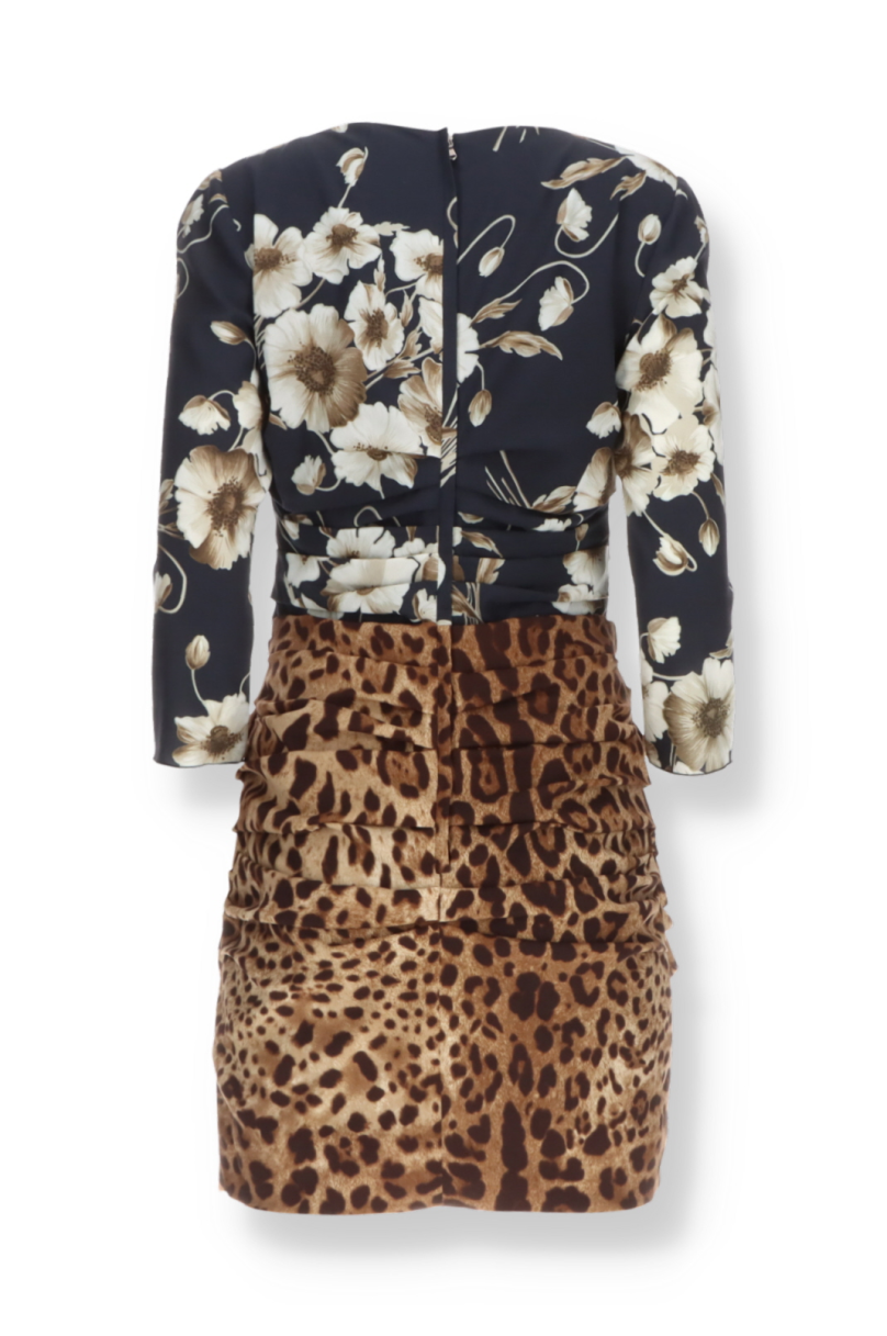 Dolce & Gabbana leopard and floral dress - Outlet