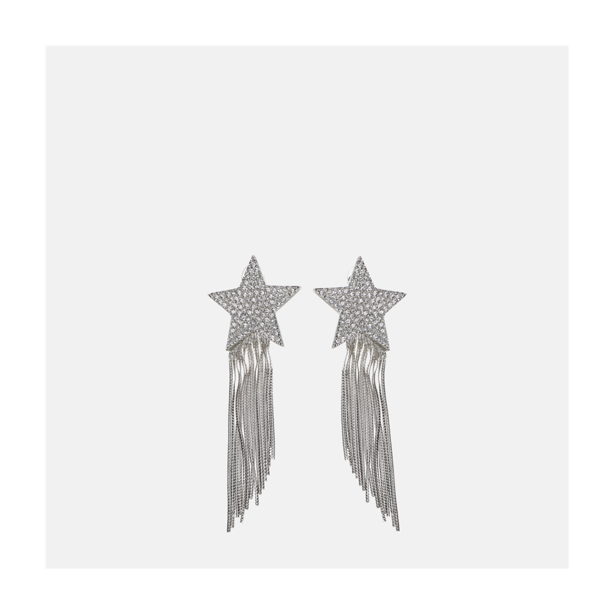 Saint Laurent Silver-Tone Stars Earrings