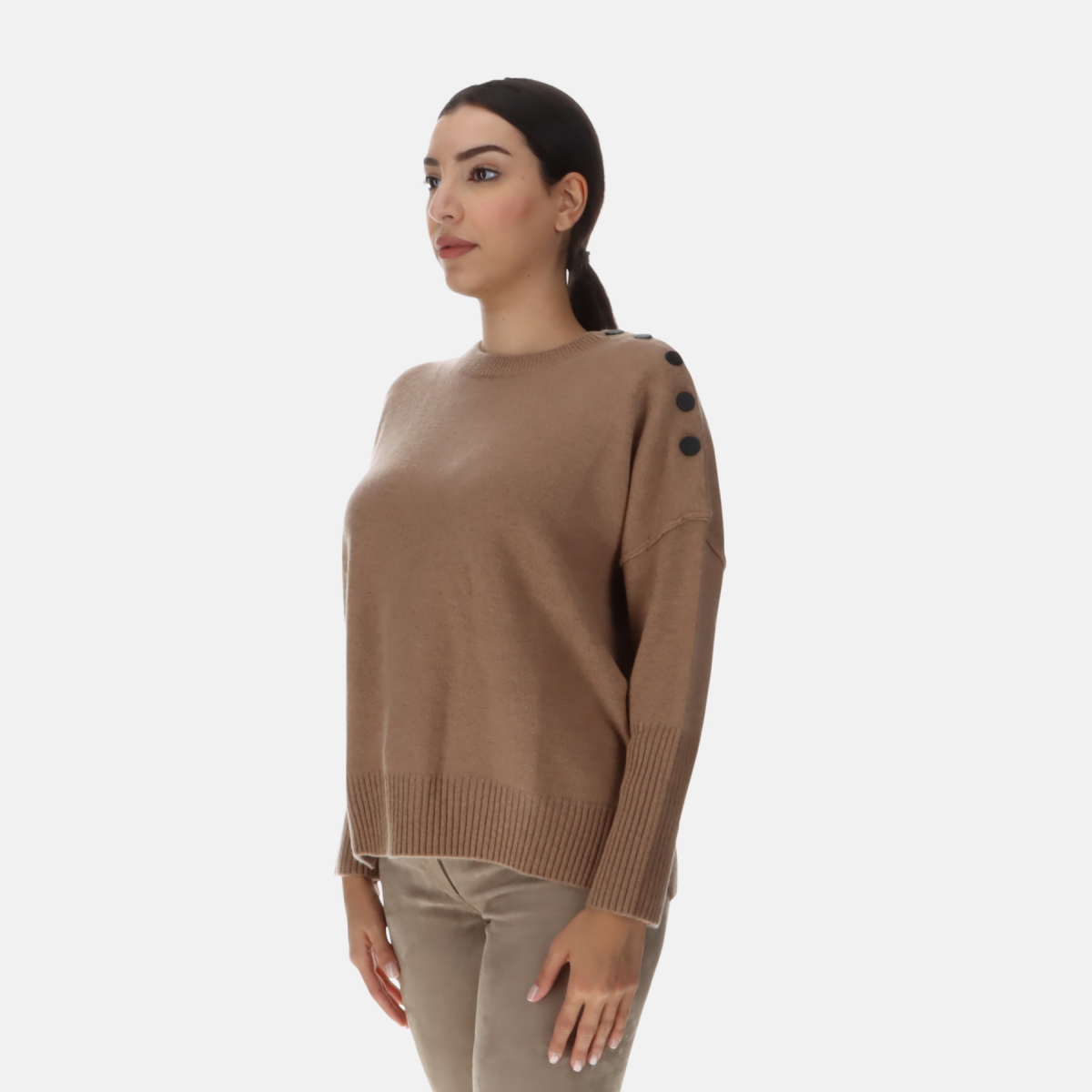 Pull Col Rond Pinky Kujten