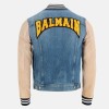 Denim- und Lederjacke Balmain