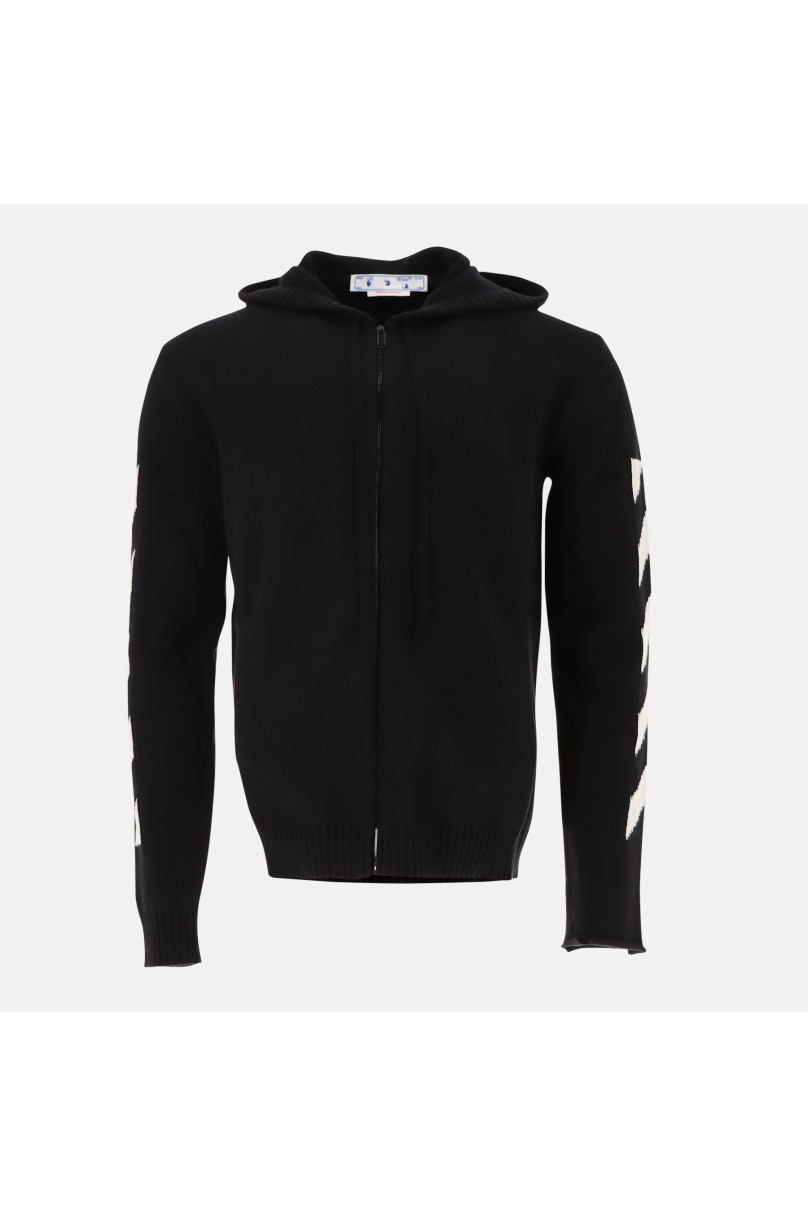 Strickjacke mit Reißverschluss Off-White