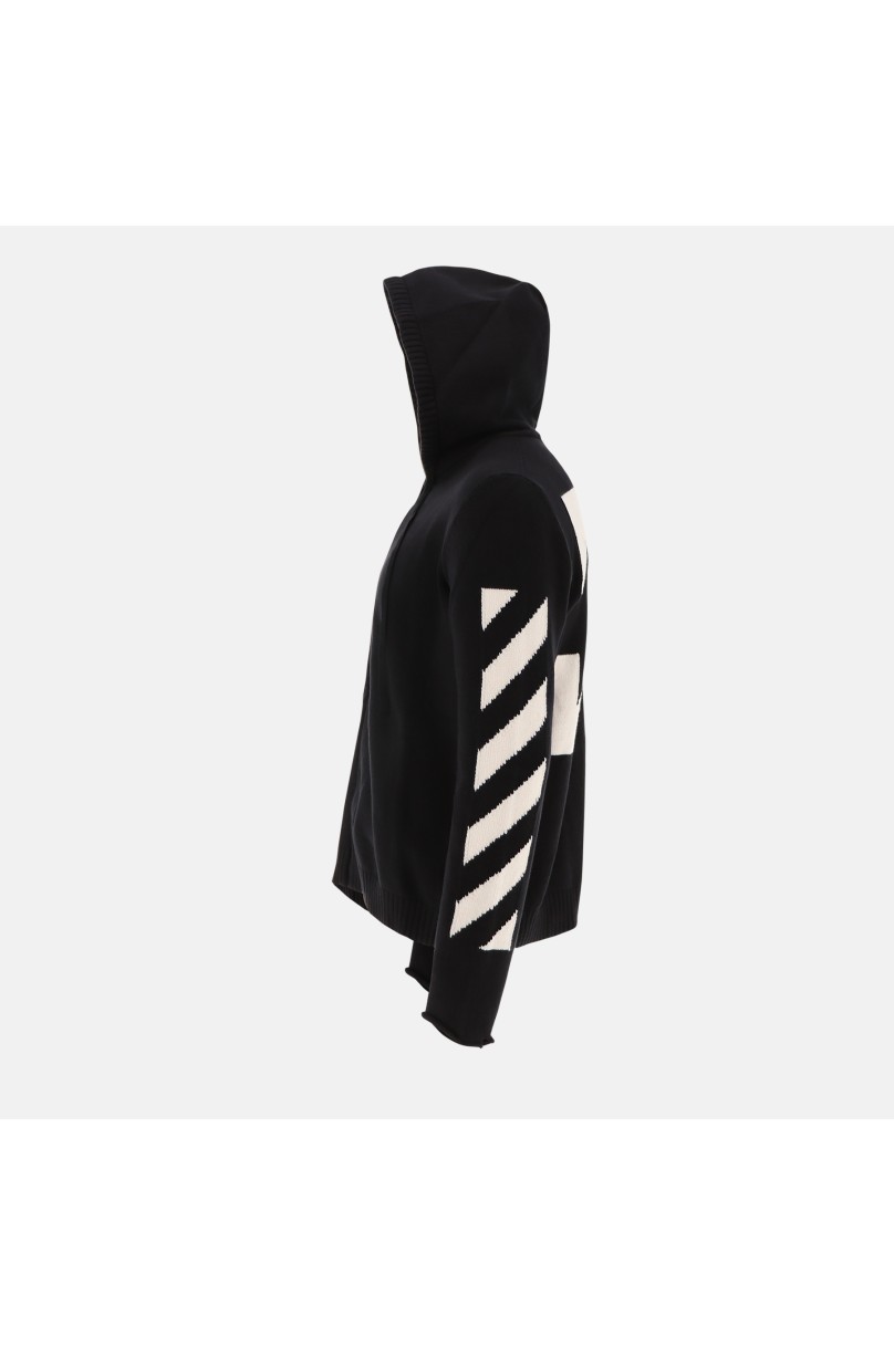 Strickjacke mit Reißverschluss Off-White