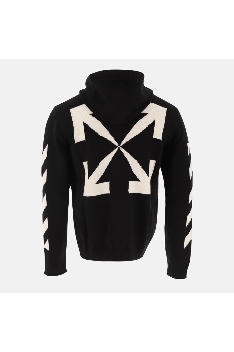 Strickjacke mit Reißverschluss Off-White