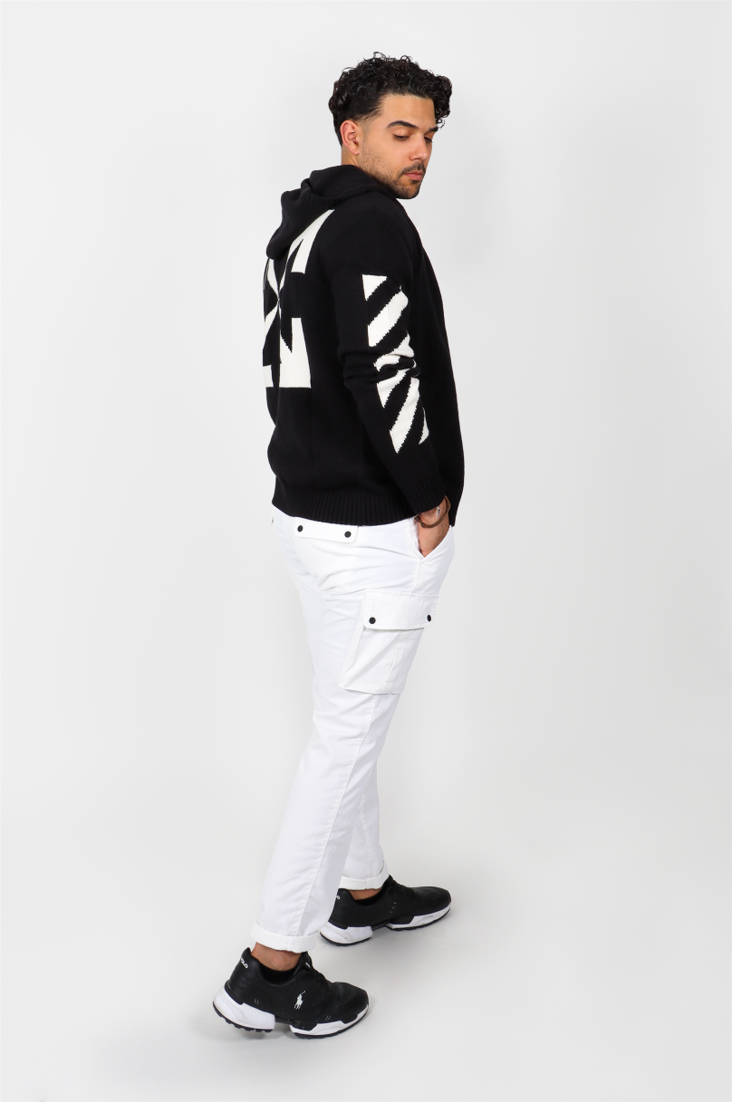 Strickjacke mit Reißverschluss Off-White