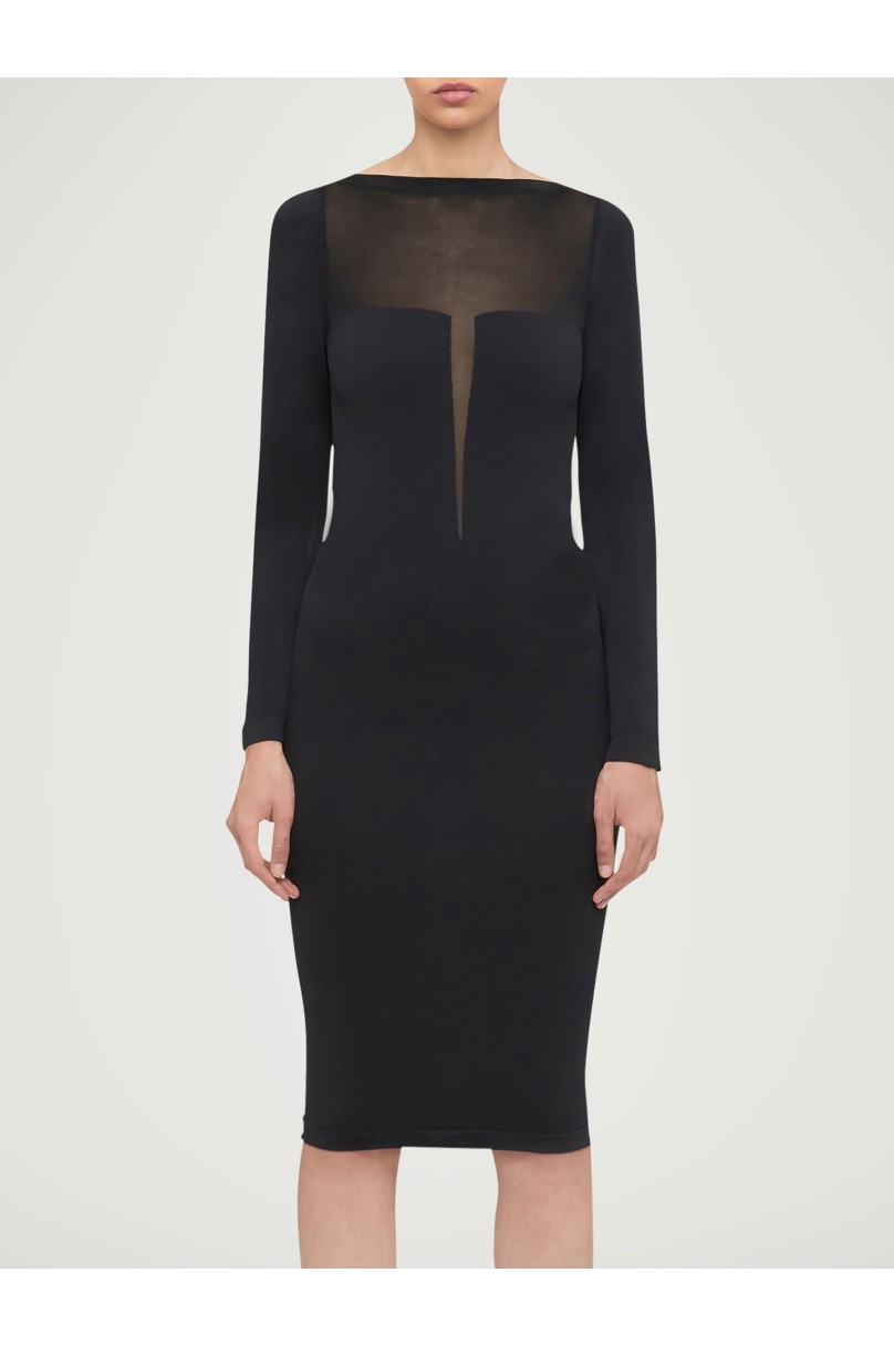 Sheer Opaque midi dress in black - Wolford