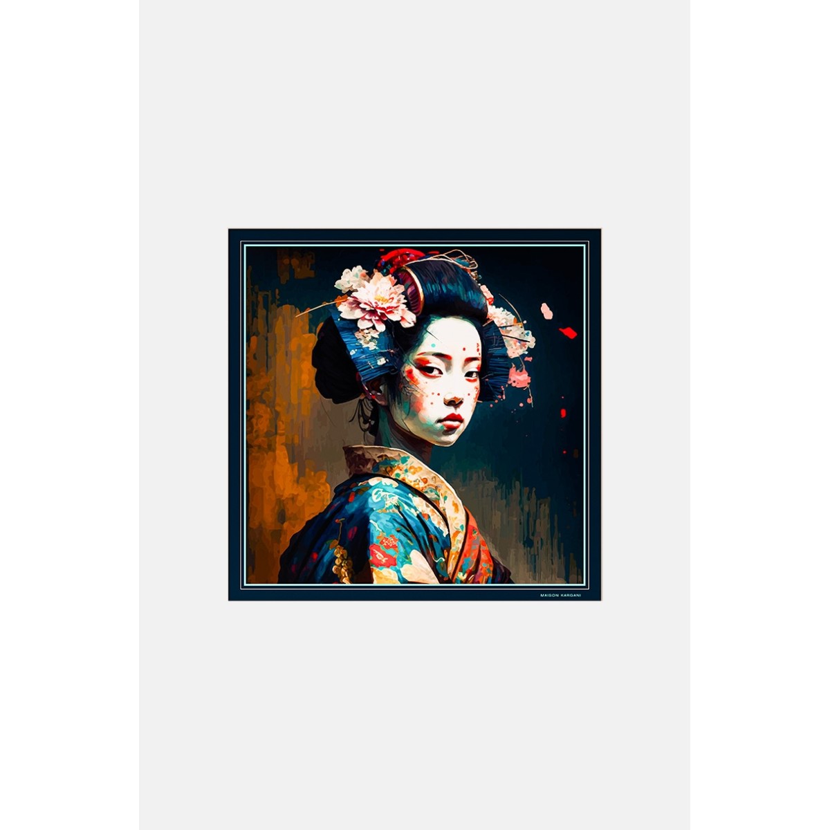 Portrait of Geisha" scarf Maison Kargani