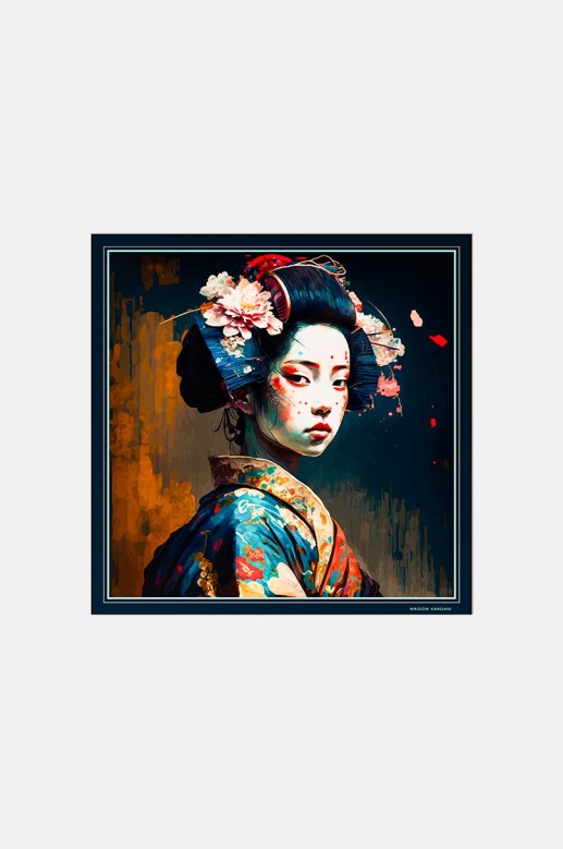 Foulard "Portrait of Geisha" Maison Kargani