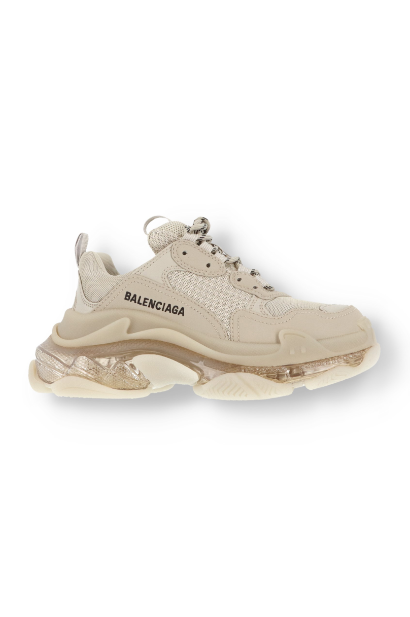 BALENCIAGA Triple S Clear Sole logoembroidered faux leather and mesh  sneakers  NETAPORTER