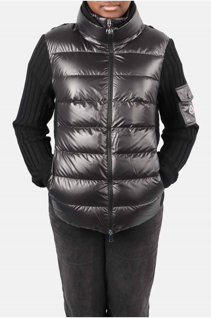 Moncler padded knit outlet jacket