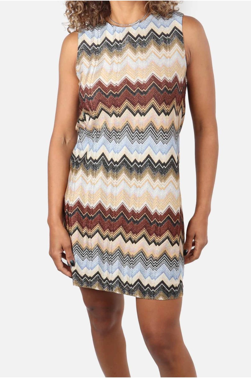 Minikleid Trapezförmig in Zickzackform Missoni