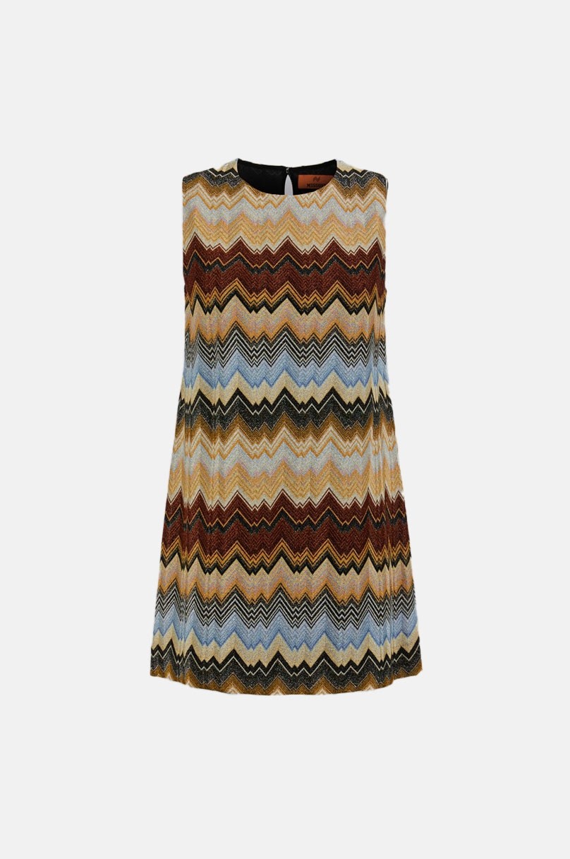 Zig-Zag Trapeze Mini Dress Missoni