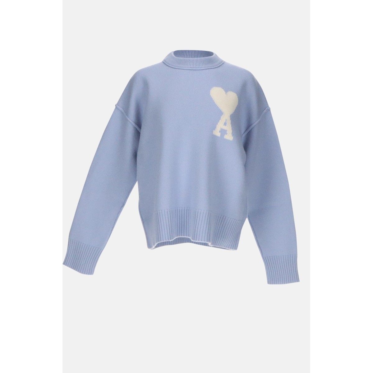 Pull en Laine unisexe au Coeur Blanc Ami Paris