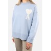 Unisex Wool Sweater with White Heart Ami Paris