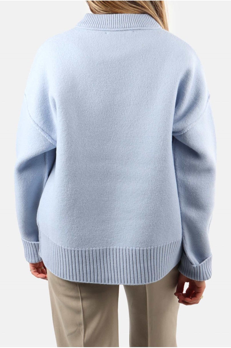 Pull en Laine unisexe au Coeur Blanc Ami Paris
