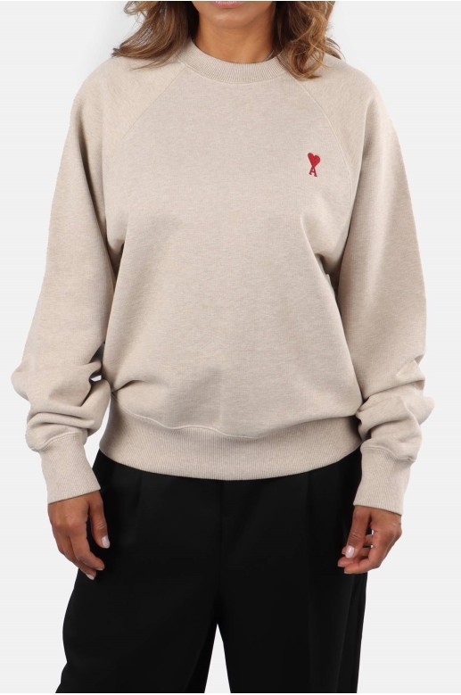 Sweatshirt mit rotem Logo und Rundhalsausschnitt von Ami Paris