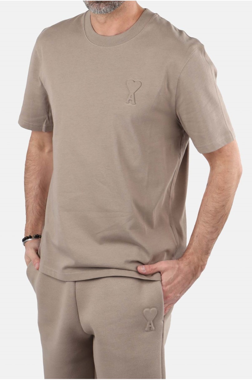T-Shirt mit kurzem Arm Herzfreund mit Reliefmuster