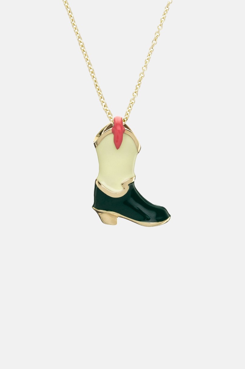 Cowboy Boot Enamel Aliita Necklace