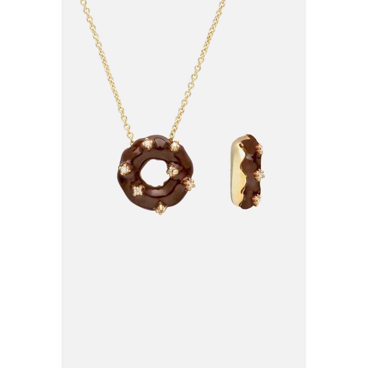 Aliita donut ice glaze with diamonds necklace