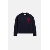 Unisex Wollpullover mit weißem Herz Ami Paris