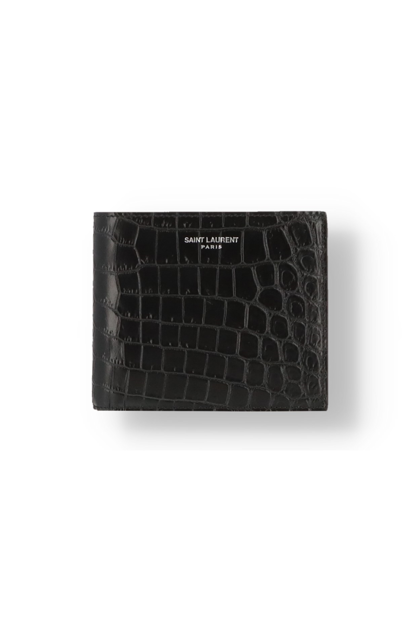 Saint Laurent Monogram E/w Wallet In Crocodile Embossed Leather