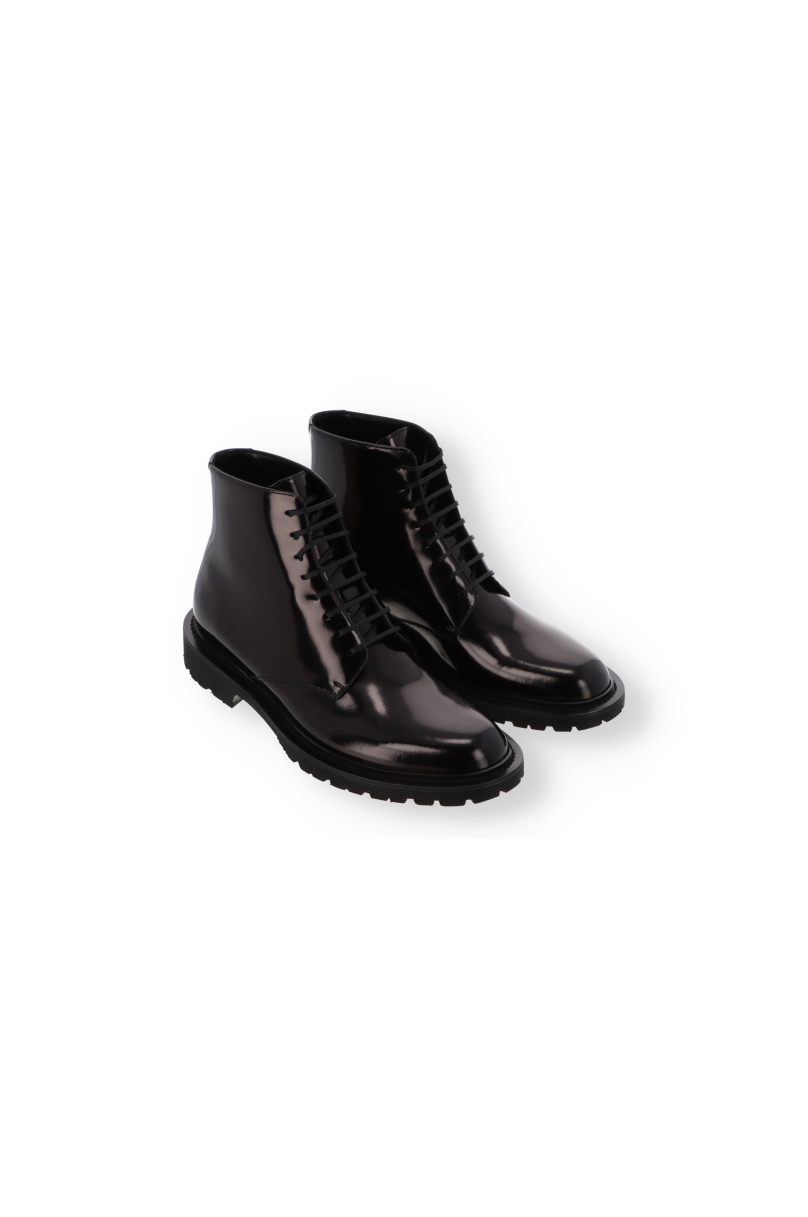 Stiefeletten aus glänzendem Leder Saint Laurent