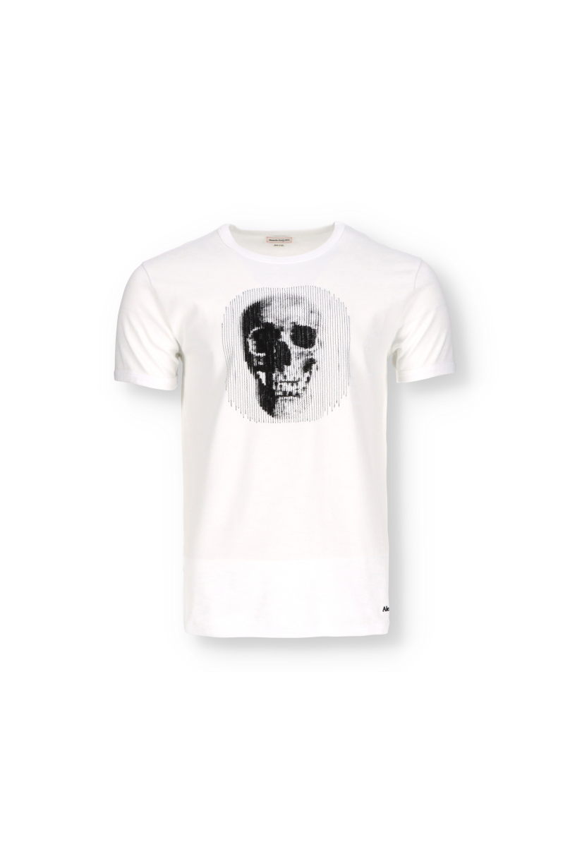 Besticktes T-Shirt Alexander McQueen Skull