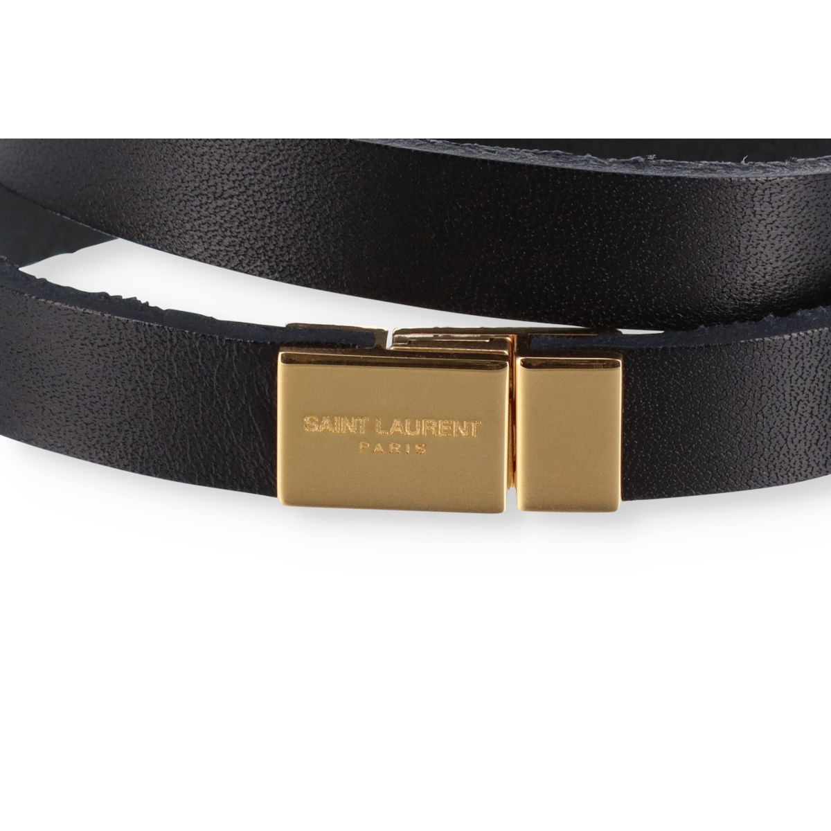 Saint Laurent Double-strap Monogram Bracelet in Black